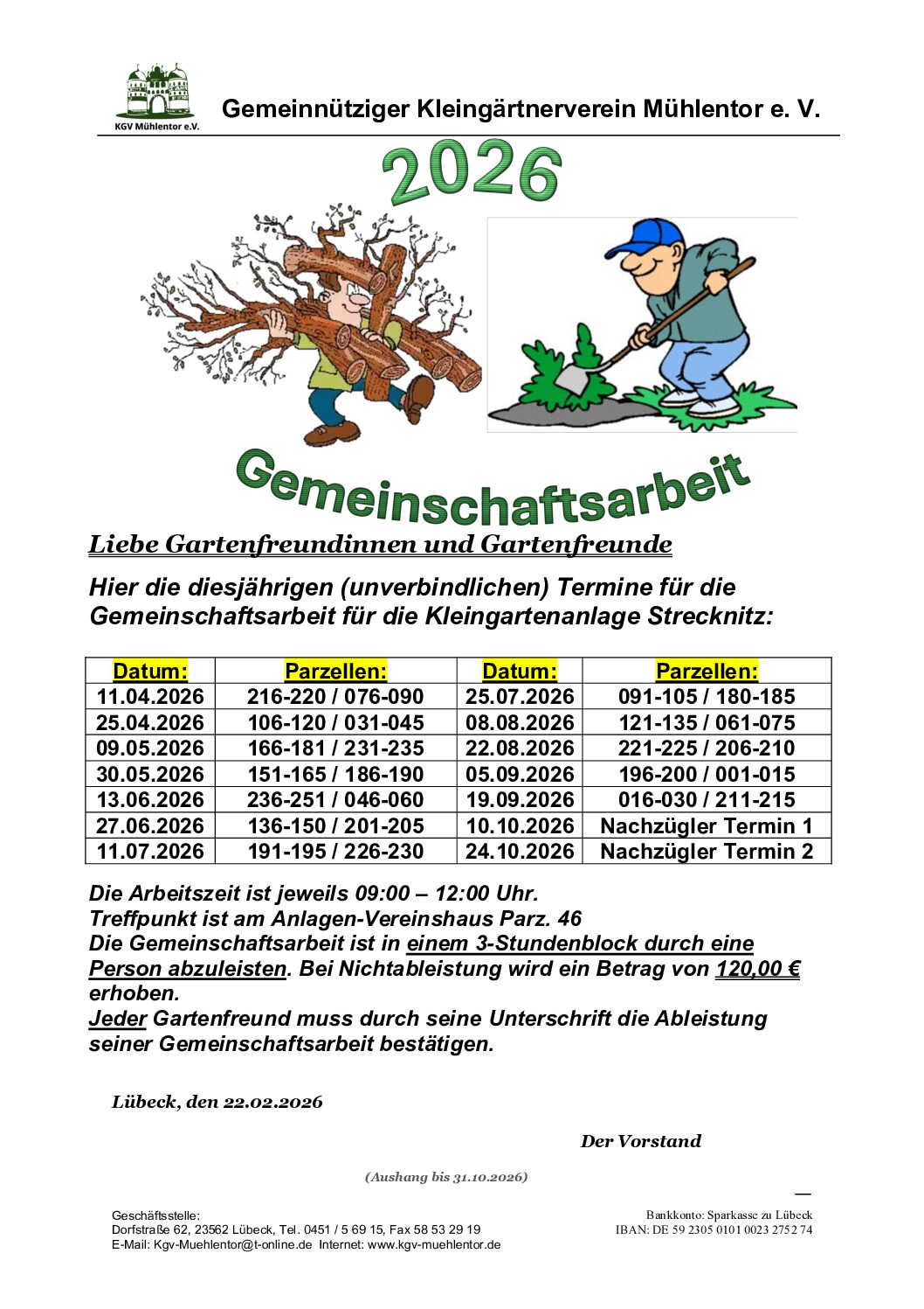 Vereinstermine